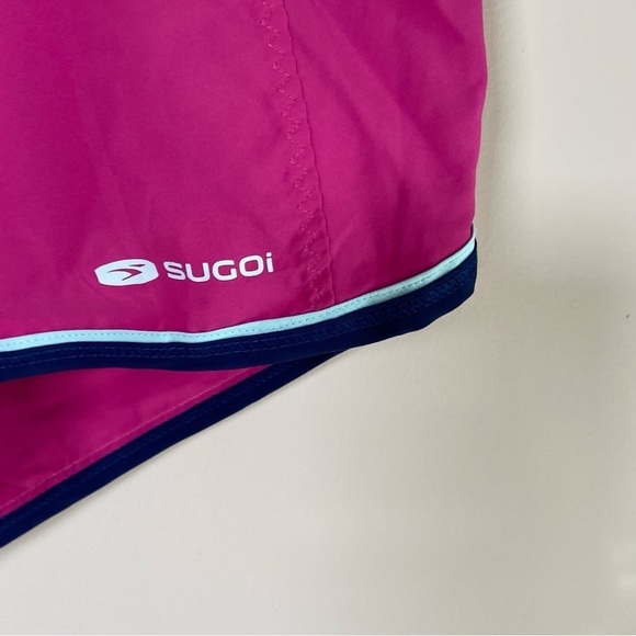 Sugoi Prism 4” Running Shorts Lined with Drawstring Pink and Navy Large - Picture 3 of 7